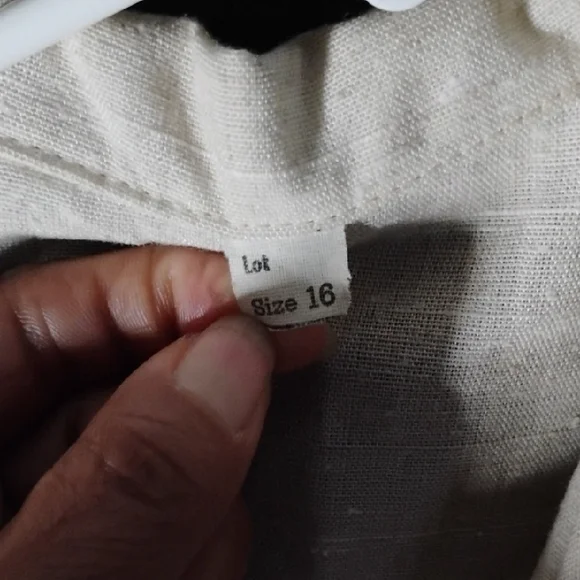 Vintage Cream Sleeveless Button-Up Linen Vest - Picture 3 of 10